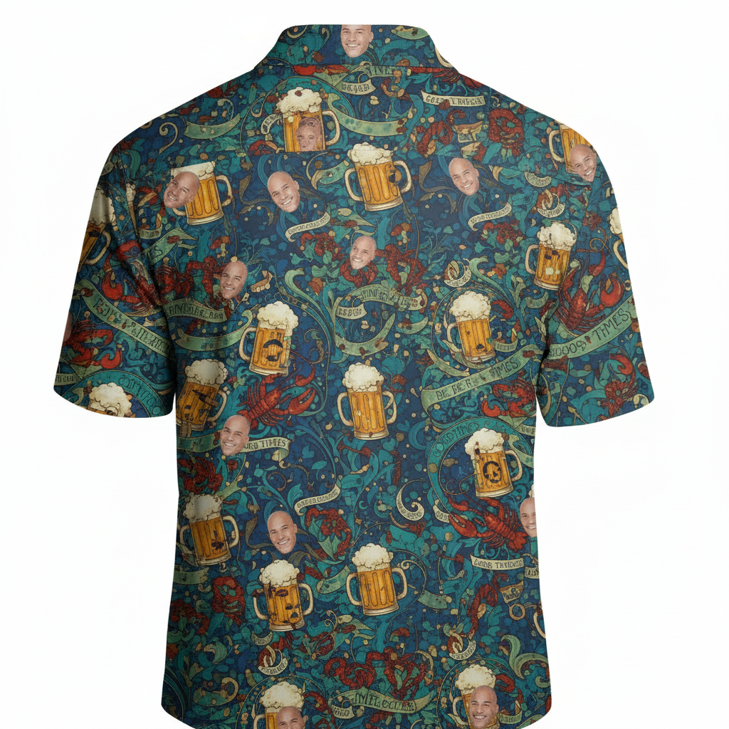 Custom Face Beer Mug Lobster Hawaiian Shirt Fun Summer 2 - Printyouraloha.com