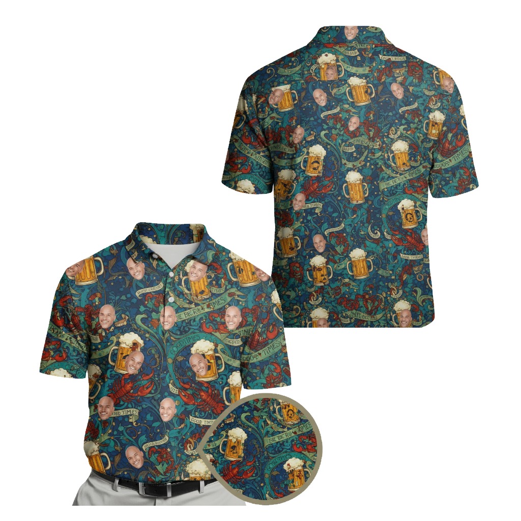 Custom Face Beer Mug Lobster Hawaiian Shirt Fun Summer - Printyouraloha.com