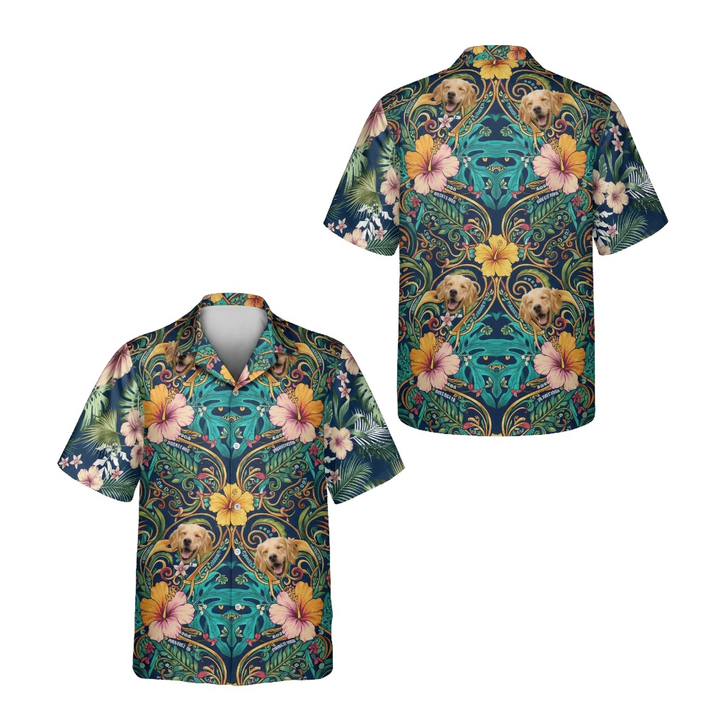 Golden Retriever Tropical Hawaiian Shirt Aloha Style - Printyouraloha.com Golden Retriever Tropical Hawaiian Shirt Aloha Style - Printyouraloha.com